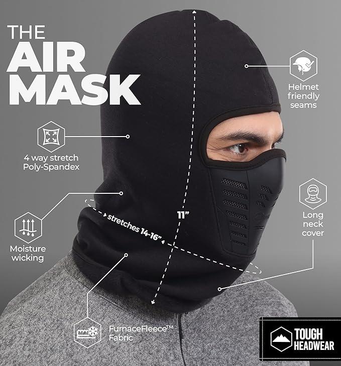 Balaclava Ski Mask - Thermal Face Mask Cold Weather Motorcycle Gear with Breathable Air Vents - Winter Face Mask - One Size