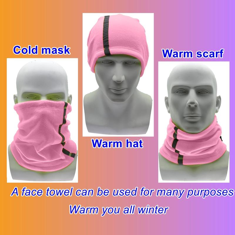 Winter Neck Gaiter Face Cover, 2 Fleece Warmer Windproof Neck Scarf Ski Gaiter Face Mask for Skiing Hiking Cycling