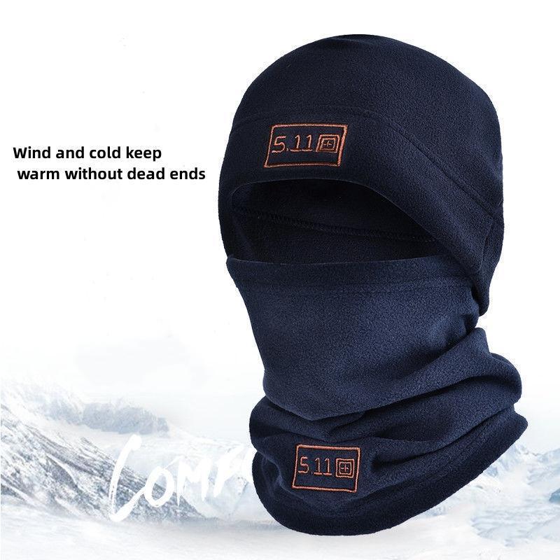 Winter Accessories Polar Fleece Hat & Scarf Set, 2pcs Outdoor Accessories Sports Face Mask Neck Warmer, Windproof Ski Mask Hats for Men, Warm Face Covering for Cycling Skiing, Men Gifts