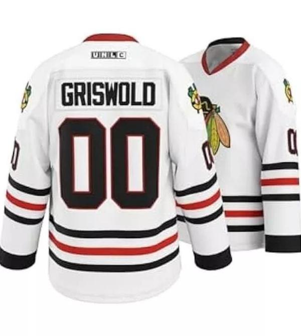 Griswold #00 Movie Hockey Jersey In White Version – Stitched Letters and Numbers S-5XL Fabs Apparel - Suitable For Anyone