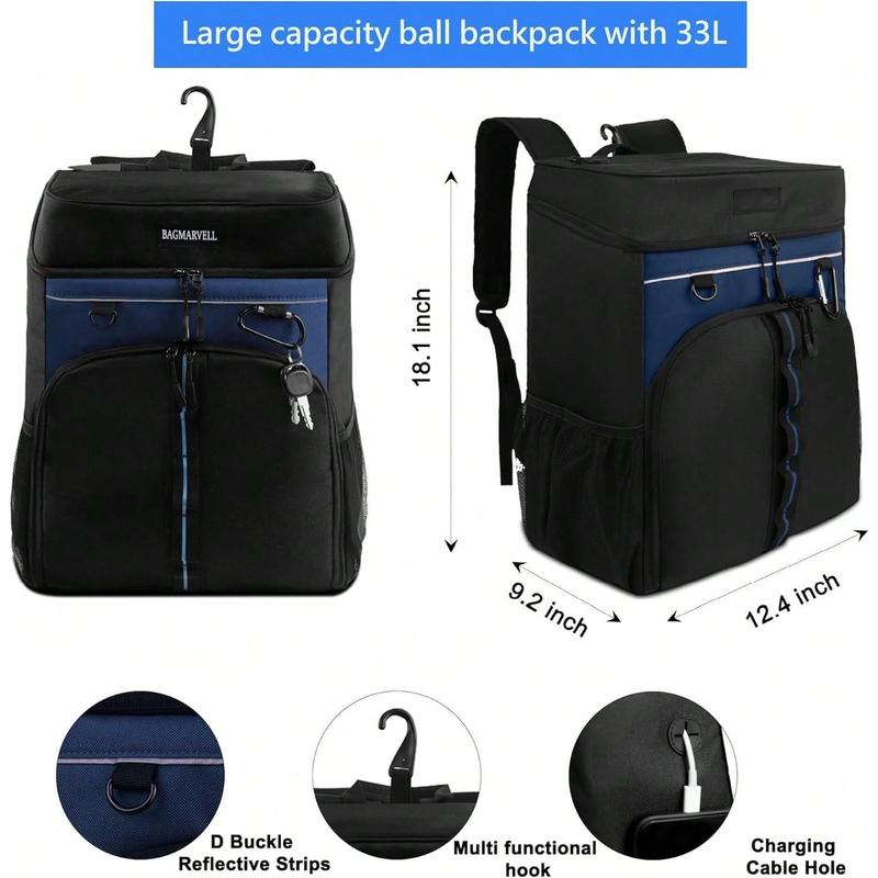 Youth Basketball Backpack With Ball Holder, Large Athletic Backpack With Shoes Compartment For Men & Women, Best For Basketball, Soccer, Volleyball, Gym, Travel