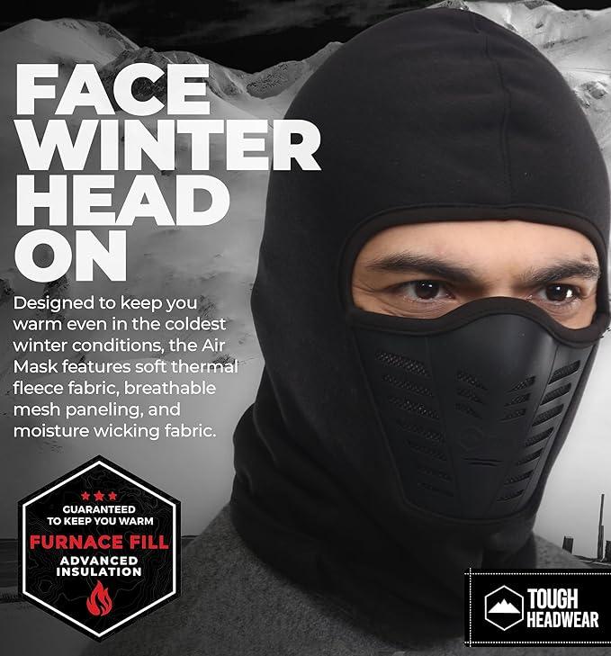 Balaclava Ski Mask - Thermal Face Mask Cold Weather Motorcycle Gear with Breathable Air Vents - Winter Face Mask - One Size