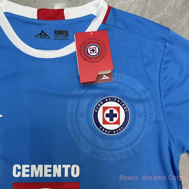 Cruz Azul Soccer Jersey Cemento Home Blue - Men's Top 24-25 home shirt