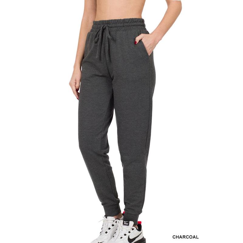 French Terry Jogger Pants With Side Pockets - Mixed