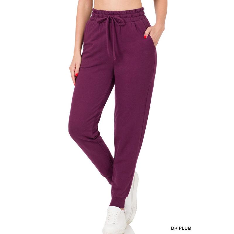 French Terry Jogger Pants With Side Pockets - Mixed