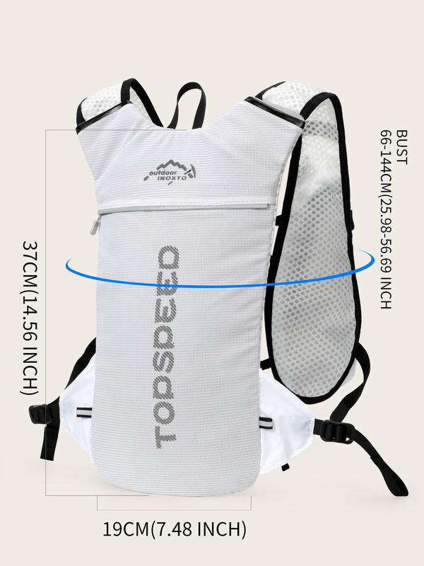 Unisex Colorblock & Letter Print Sports Water Backpack without Hydration Bladder, Sporty Lightweight Backpack for Running Cycling Hiking Skiing Camping, Running Vest, Sports & Outdoor Accessories