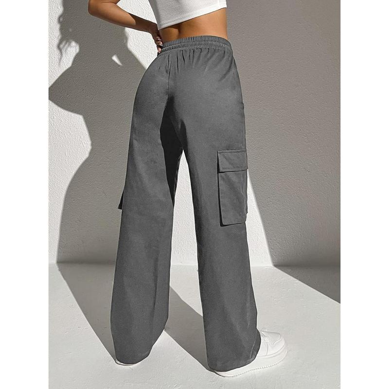 High Waisted Cargo Pants Jogger Y2K Pants Drawstring Elastic Sweatpants with Pocket