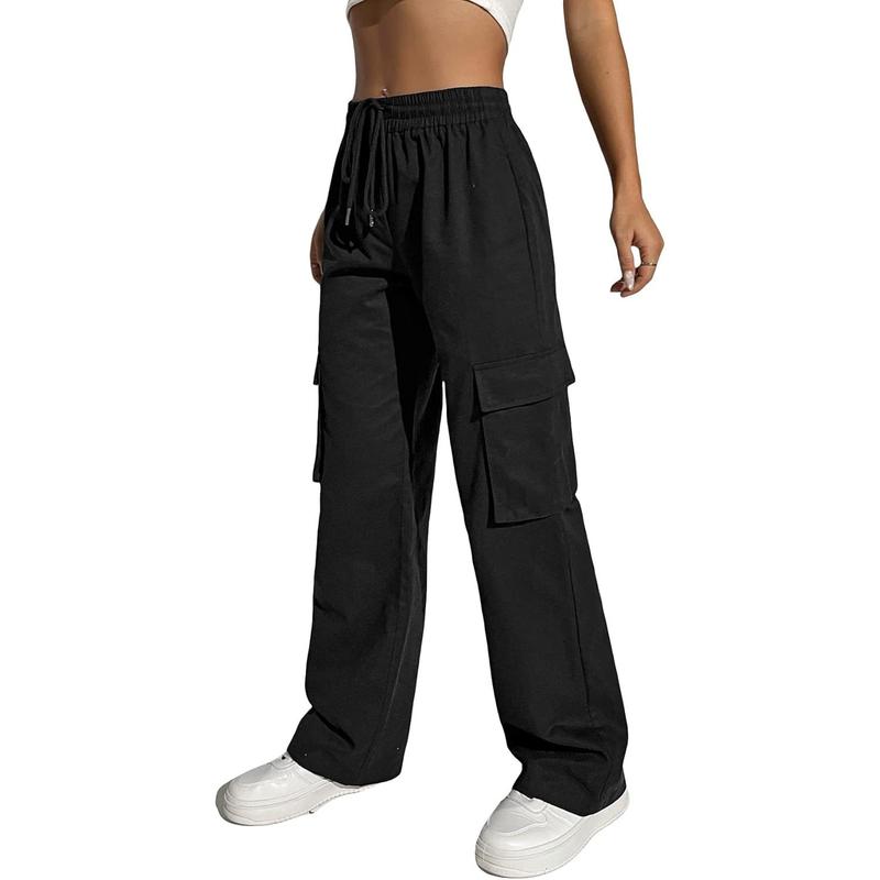 High Waisted Cargo Pants Jogger Y2K Pants Drawstring Elastic Sweatpants with Pocket