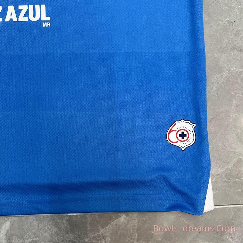 Cruz Azul Soccer Jersey Cemento Home Blue - Men's Top 24-25 home shirt