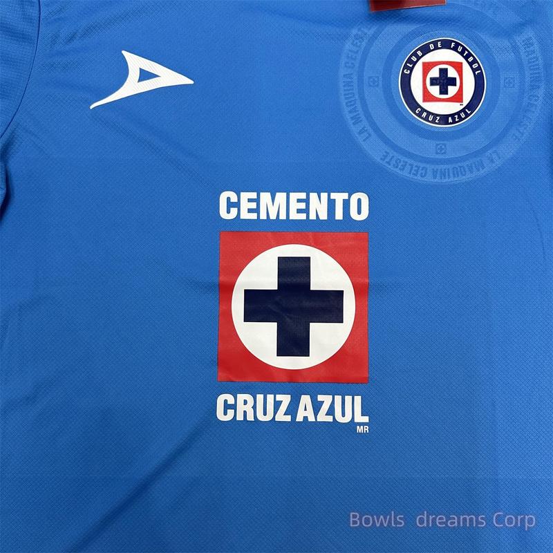 Cruz Azul Soccer Jersey Cemento Home Blue - Men's Top 24-25 home shirt