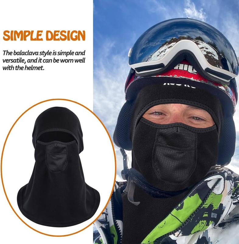 Cold Weather Balaclava Ski Mask for Men Women, Windproof Fleece Thermal Full Face Mask Winter Gear Neck Warmer for Skiing Motorcycle Hunting Cycling(Black- Classic)