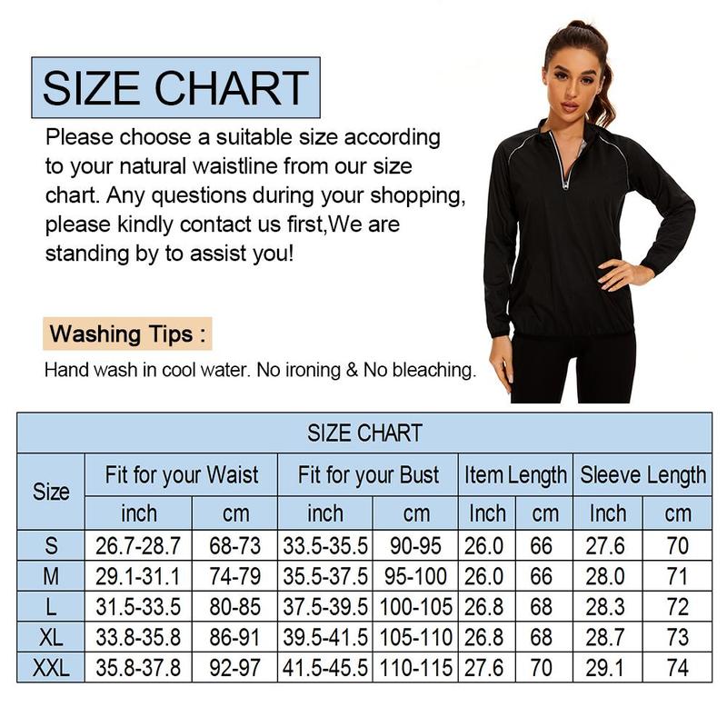 Sauna Suit Womens Waist Trainer Sweat Gym Workout Long Sleeves Women Sauna Shirt for Sporting Yoga