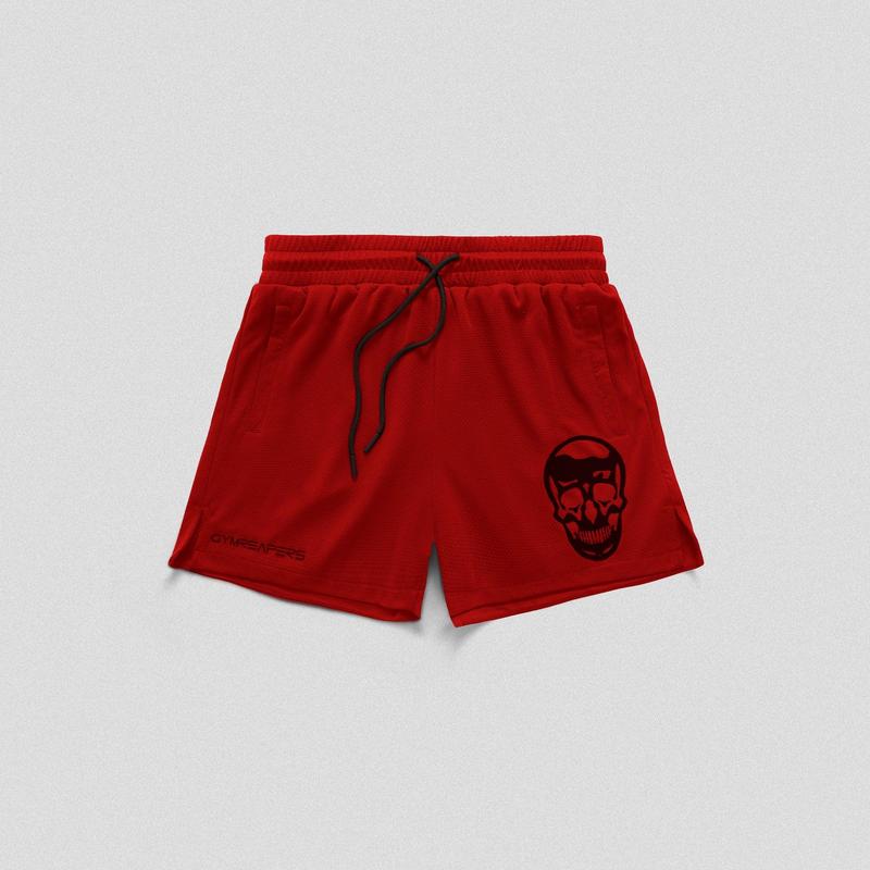 Gymreapers Mesh Training Shorts for Men - Red, Perfect for Summer