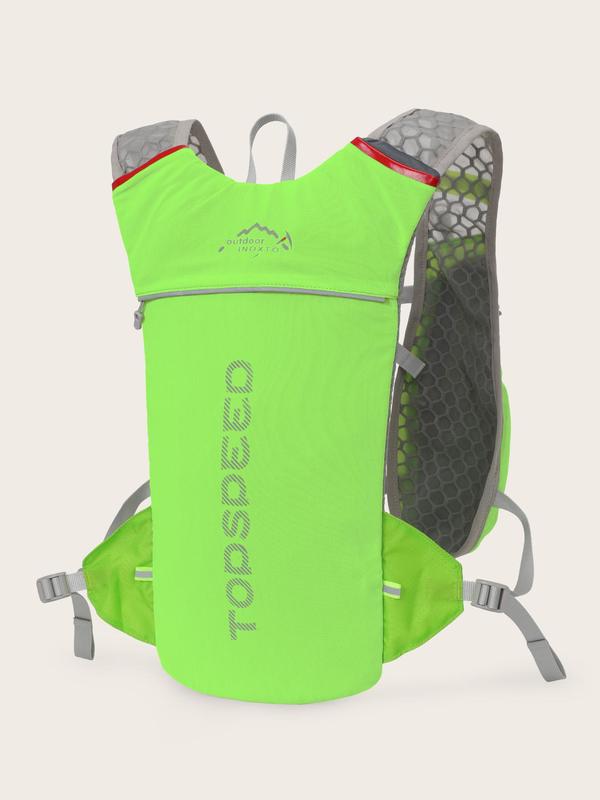 Unisex Colorblock & Letter Print Sports Water Backpack without Hydration Bladder, Sporty Lightweight Backpack for Running Cycling Hiking Skiing Camping, Running Vest, Sports & Outdoor Accessories