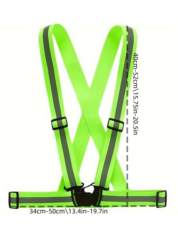 Reflective High Visibility Adjustable Buckle Safety Vest Gear, Sporty Elastic Strap Belt for Night Running Cycling Jogging, Unisex Outdoor Sports Clothes Accessories