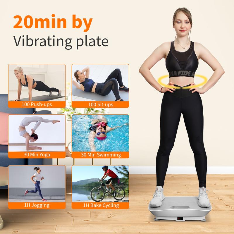 ZenActive Vibration Plate Exercise Machine Vibration Machine, With Adjust Smart Screen Low Noise Load Bearing 220LBS for Home Fitness