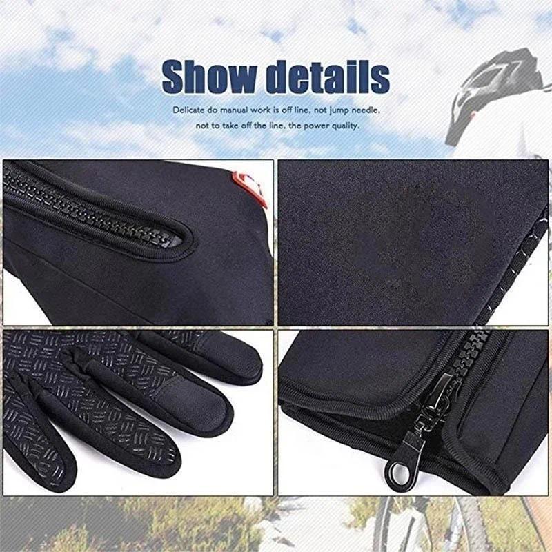 Touchscreen Fleece Warm Gloves Outdoor Cycling Driving Waterproof Cold Gloves Windproof Non Slip Women Men Winter Ski Gloves