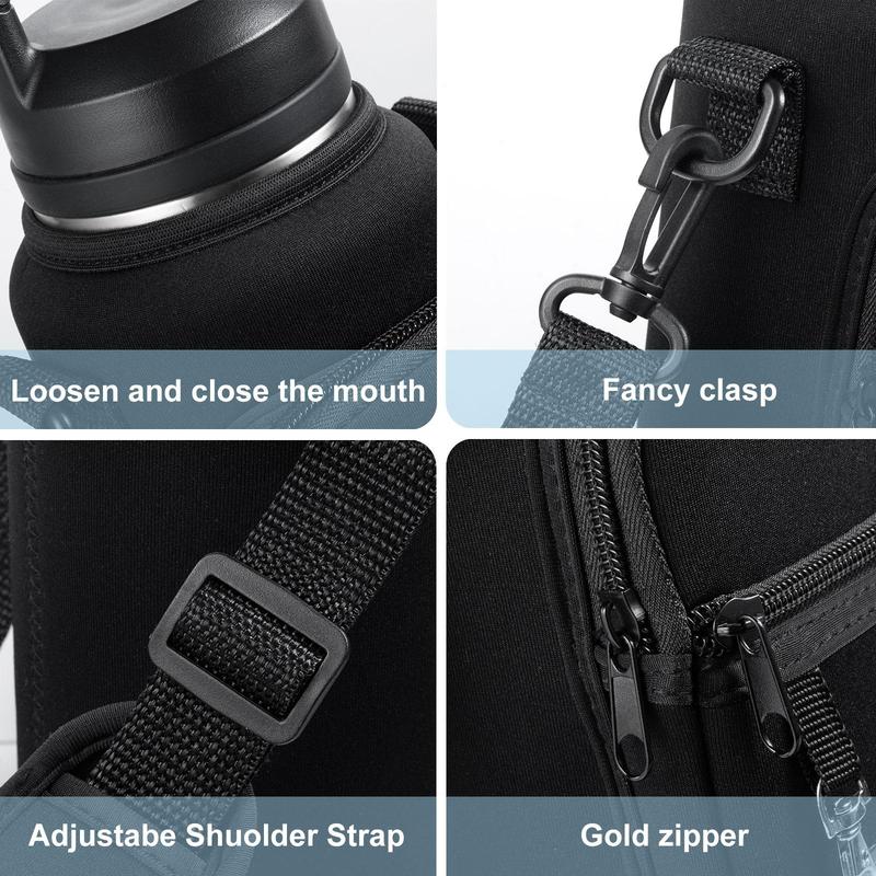 Water Bottle Holder with Adjustable Strap, Water Bottle Carrier Bag with Phone Pouch, Sports Water Bottle Storage Bag for Outdoor Hiking Camping