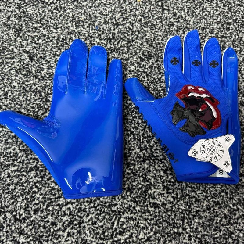 Blue Cherries Football Gloves - All Sizes Available