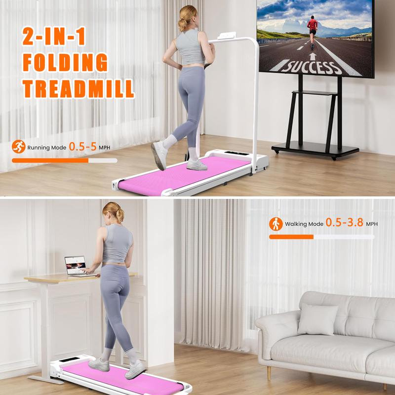 [SAYGOGO] Handheld Treadmill Walking Pad, 2.5HP Under Desk Treadmill with Remote Control & LED Display, Quiet Desk Treadmill for Compact Space, Portable Walking Pad for Home Office Use