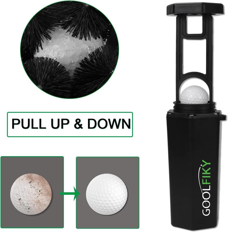 Golf Ball Washer Cleaner with Golf Ball Towel, Golfer's Training Kit, Golf Club Brush Best Golf Accessory Gifts for Men & Women, Leakproof, Fits Securely in The Cart Cup Holder