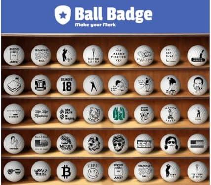 Ball Badge - Golf Ball Stamp, Self-Inking Golf Ball Stamper, Golf Ball Marker, Reusable Golf Ball Marking Tool to Identify Golf Balls - (The Dirty Series) (I Never Pull Out)