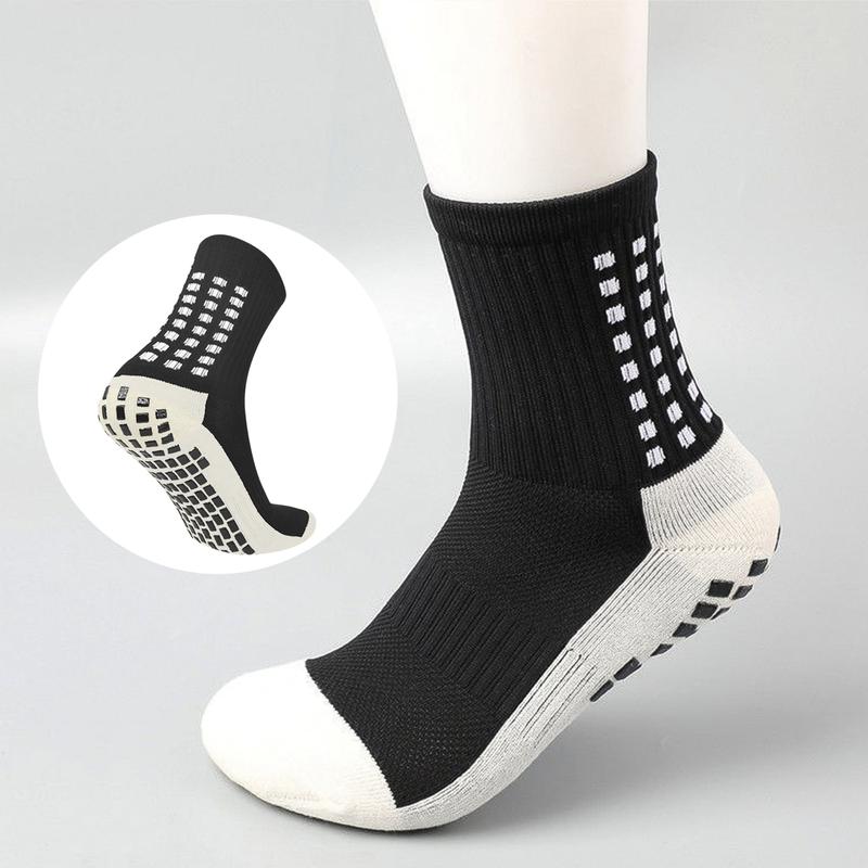 3pairs Men's Soccer Socks, Anti-Slip Sports Socks, Rubber Grip Athletic Socks for Football, Basketball, Running