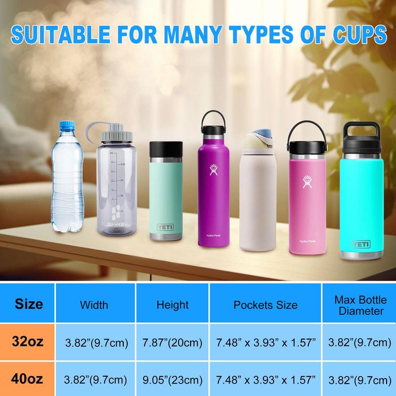 Water Bottle Holder with Adjustable Strap, Water Bottle Carrier Bag with Phone Pouch, Sports Water Bottle Storage Bag for Outdoor Hiking Camping