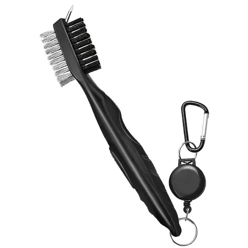 Golf Club Cleaning Brush, 1 Count Portable Golf Club Cleaning Tool with Cover & Clip, Golf Supplies