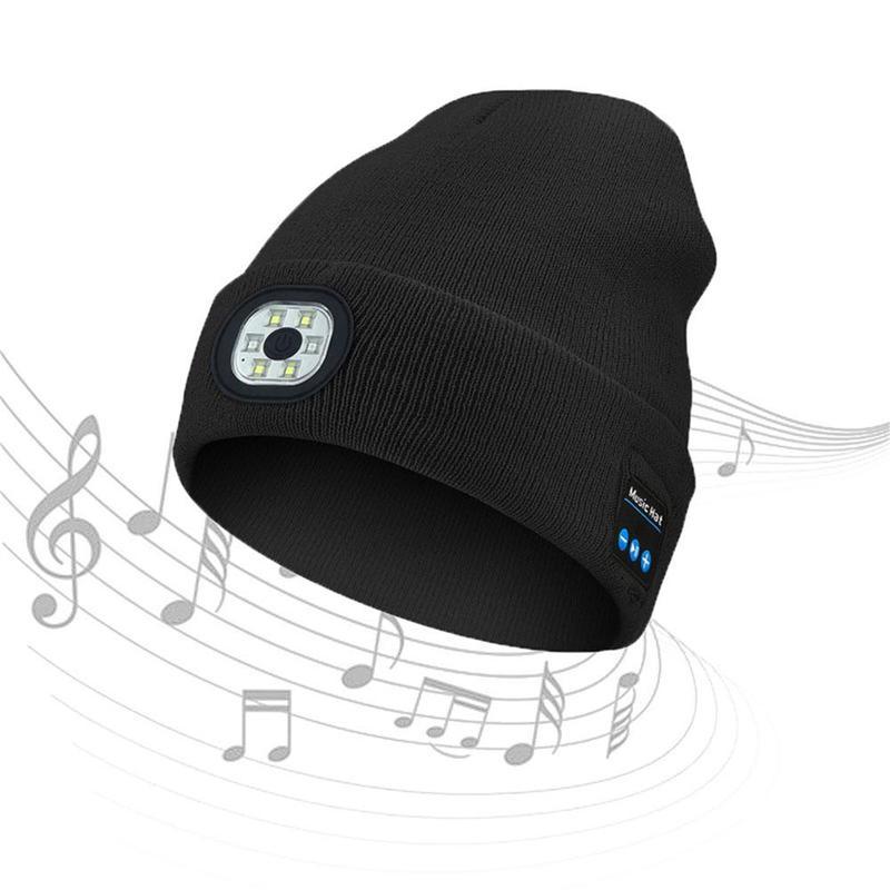 Bluetooth Music Sports Cap-Three-speed Light Source Illumination Support Night Running-Rechargeable and Water-soft Skin-friendly