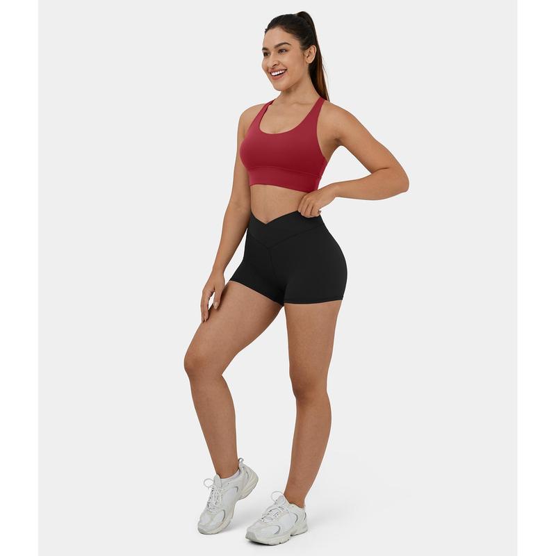 Halara Softlyzero️ High Waisted Crossover Plain Yoga Biker Shorts 3''