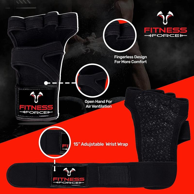 Ventilated Gym Gloves for Men with Built-In Wrist Support for Workouts Weightlifting Gloves Workout Gloves for Women