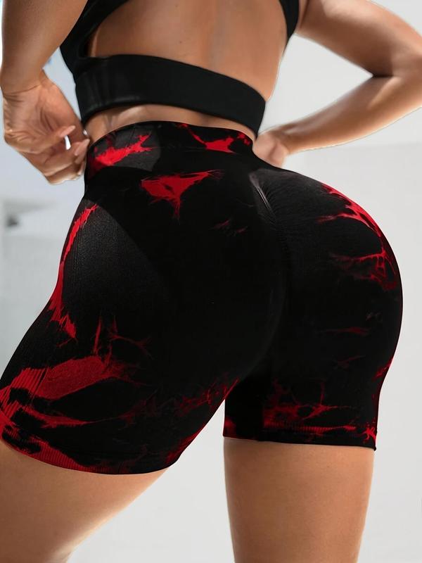 Women's Tie Dye Print High Waist Short Leggings, Casual Comfy Breathable Skinny Shorts for Daily Wear, Ladies Bottoms for Summer