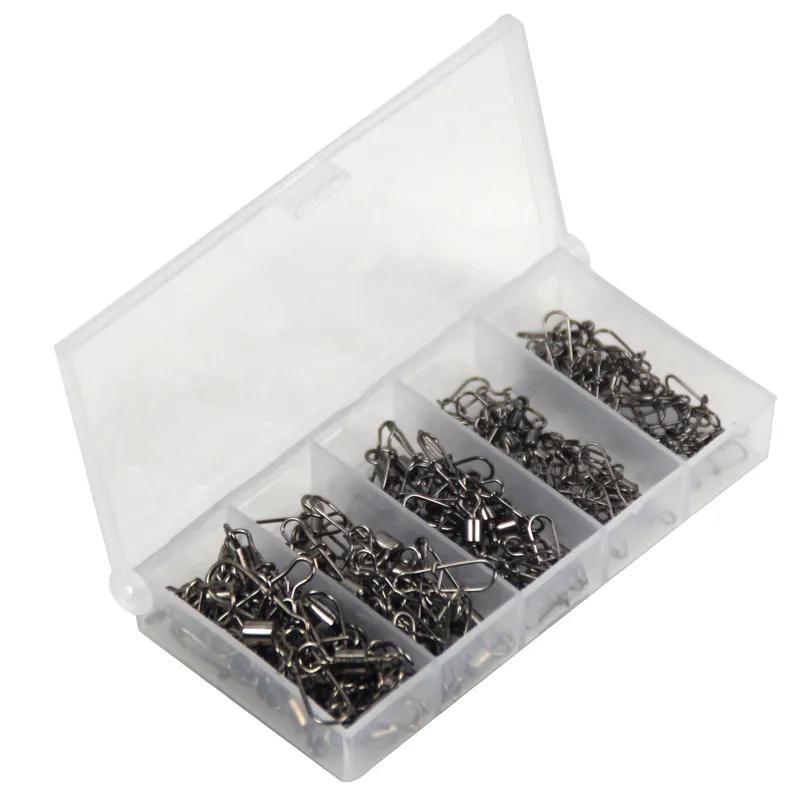 100pcs box Mixed Size Fishing Connector Snap, Alloy Swivel Fishing Connector, Fishing Accessories, Flyfishing, Solocamping, picnicaesthetic