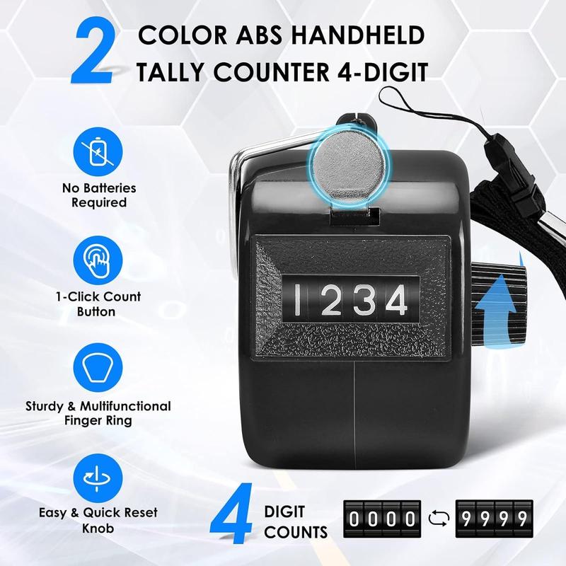 Handheld Counter, 2 Counts set Portable 4-digit Digital Counter, Sports & Outdoor Accessories for Coach, Fishing, Golf Ball