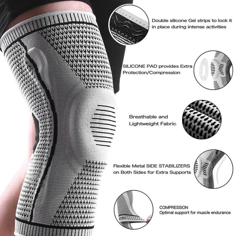 Knee Sleeve Compression Brace Support For Sport Joint Pain Arthritis Relief USA