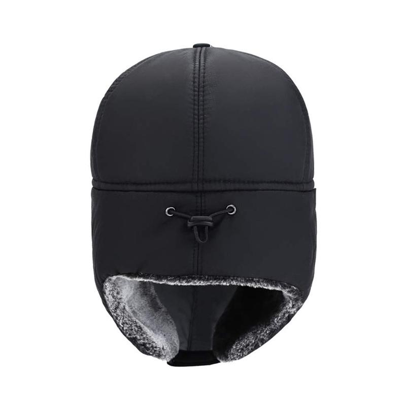 Men Winter 3 in 1 Thermal Fur Lined Trapper Hat with Ear Flap Full Face Warmer Cover Windproof Cycling Motorcycle Headwear