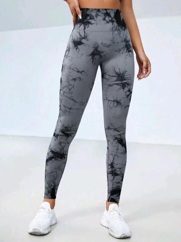 Women's Tie Dye Print High Waist Sports Leggings, Casual Comfy Breathable Butt Lifting Seamless Skinny Pants for Yoga Gym Workout Running, Yoga Pants, Ladies Sportswear for All Seasons