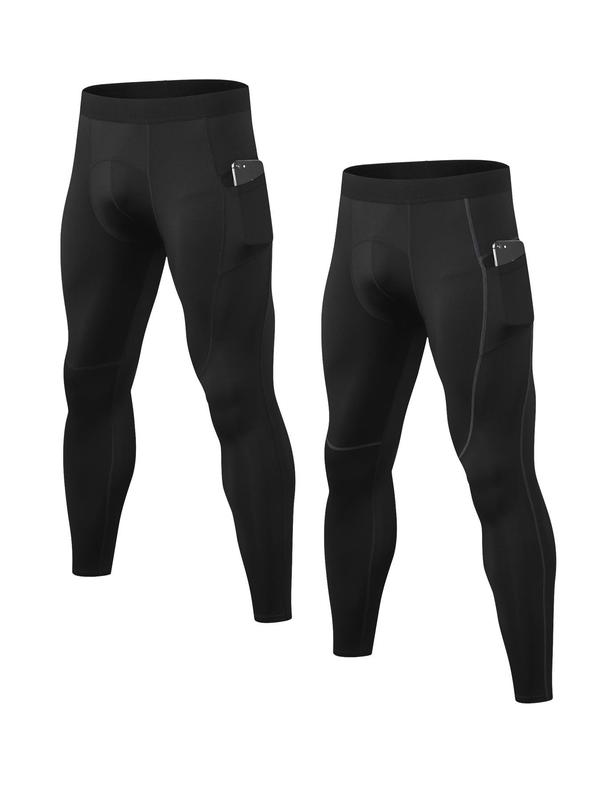 Men's Pocket Design Compression Pants, Quick Drying Breathable Tights for Men Daily Wear, Men Shapewear for All Seasons