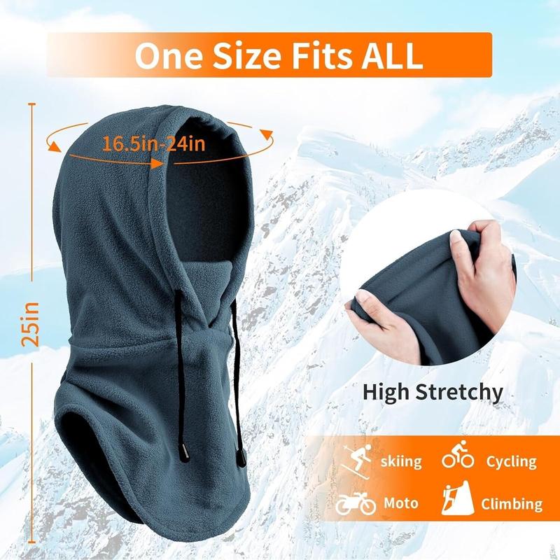 Winter Fleece Thermal Windproof Mask Balaclava Ski Full Face Mask for Men Women