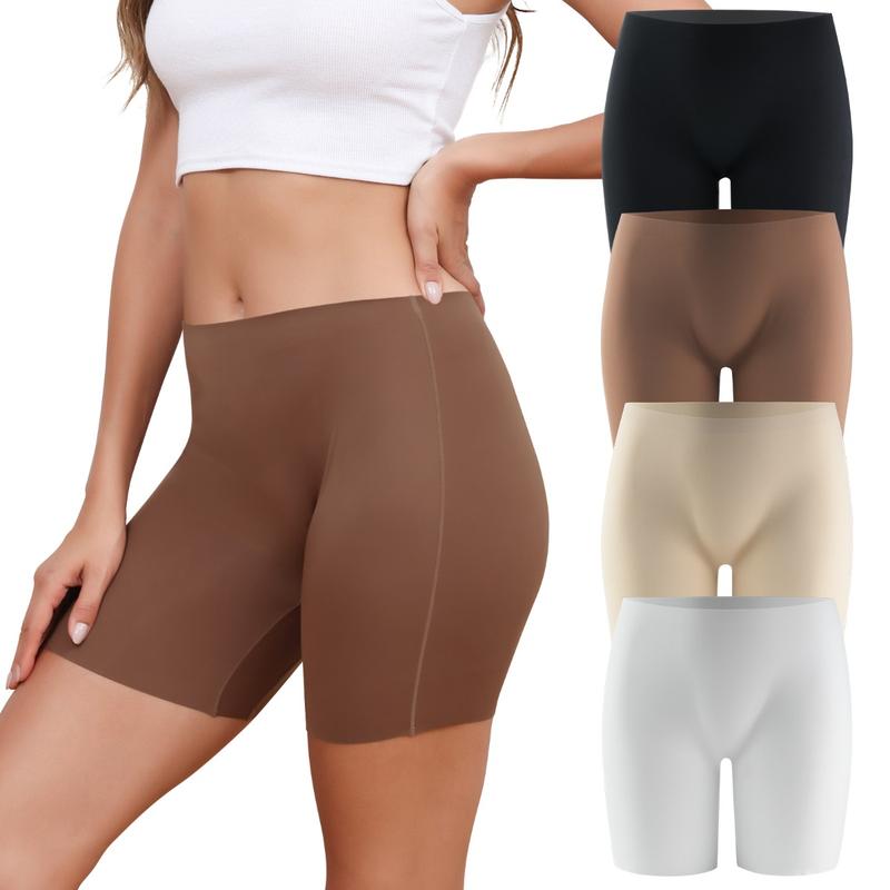 LEVAO Seamless Women's Boxer Shorts Underwear  Anti Chafing Bike Shorts Boyshorts Panties 4Pack S-XXL