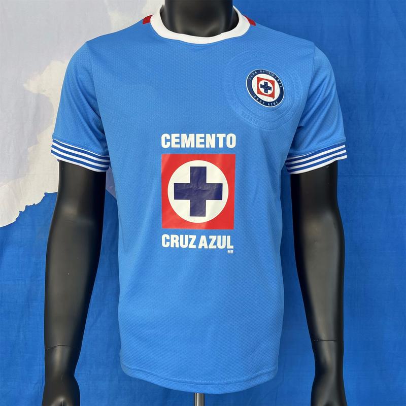 24-25 New Mexico League Blue Cross Home Short Sleeve Jersey Cruz Azul Fan Edition Soccer Jersey