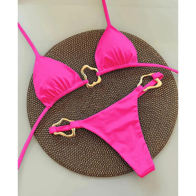 Sexy Halter Micro Bikini 2024 Women Swimsuit Solid Swimwear Thong Bikinis Set Brazilian Beach Wear Bathing Suit Biquini Female