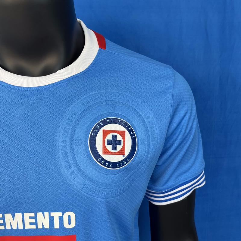 24-25 New Mexico League Blue Cross Home Short Sleeve Jersey Cruz Azul Fan Edition Soccer Jersey