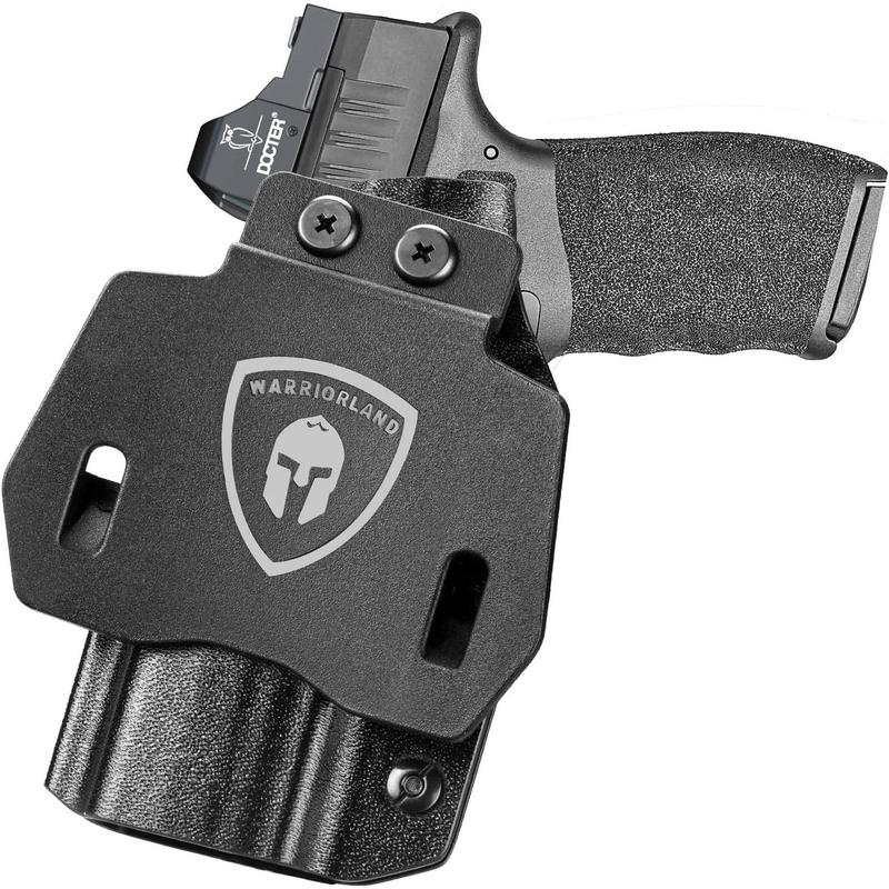 WARRIORLAND Hellcat Pro Holster OWB Kydex Holster Optics Cut: Springfield Armory Hellcat Pro & Hellcat Pro OSP Pistol, Outside Waistband Open Carry OSP Holster with 1.75 Inch Paddle, Adj. Retention