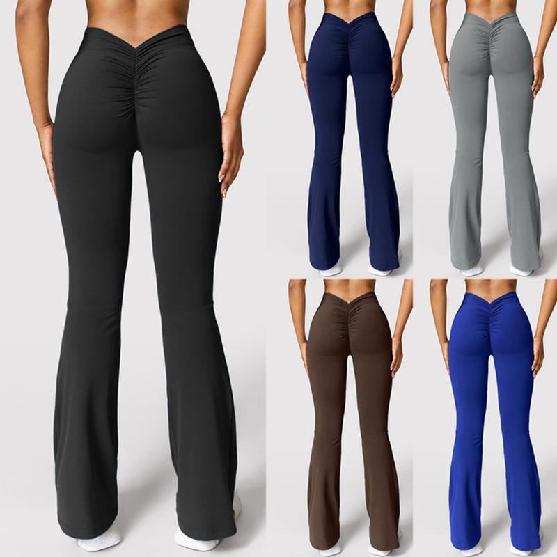 Seamless Slightly Flared Yoga Pants Exercise Workout Pants Women's High Waist Hip Lift Leggings