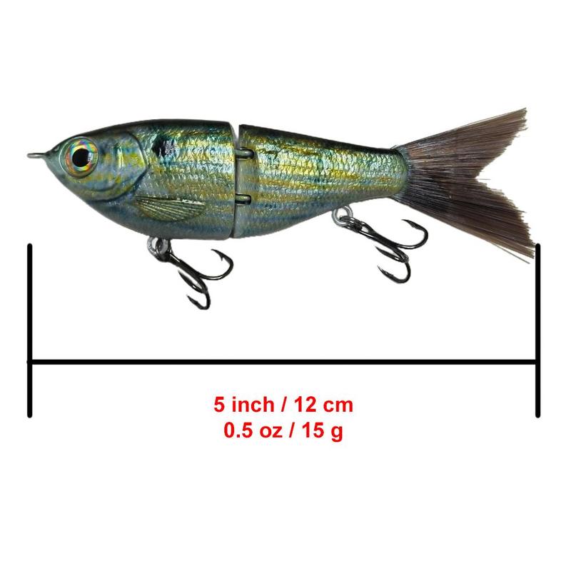 Artificial Fishing Lure, 1 Count 5 Inch Mini Wee Shad Glide Bait with Hook Connection, Rattle Built-in for Sea Fishing Ice Fishing