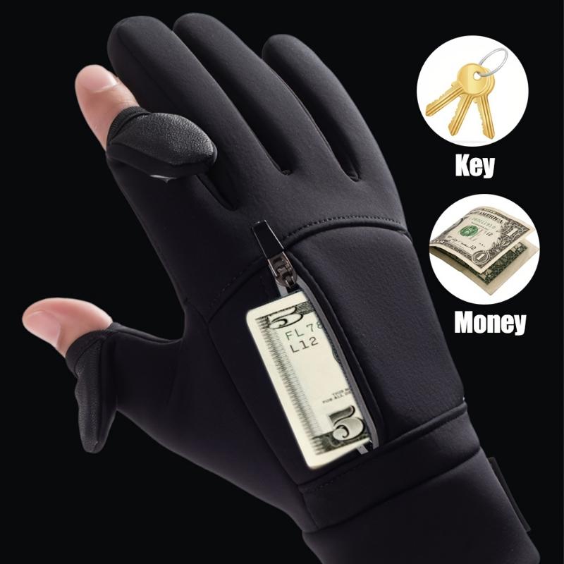 1pair Winter Windproof Waterproof Touch Screen Warm Gloves, For Outdoor Cycling, Fishing, Running, Skiing