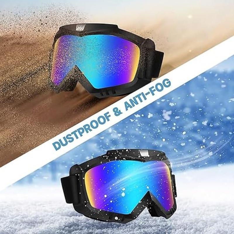 Off-road Vehicle Goggles, Anti-fog Windproof Motorcycle Goggles for Women & Men, Dustproof Goggles for Cycling Ski Car Racing