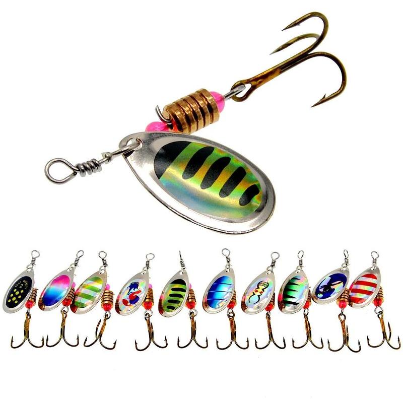 Artificial Fishing Lure, 10pcs box Rotating Sequin Fishing Bait with Storage Box, Fishing Accessories for Outdoor Fishing, Christmas Gift